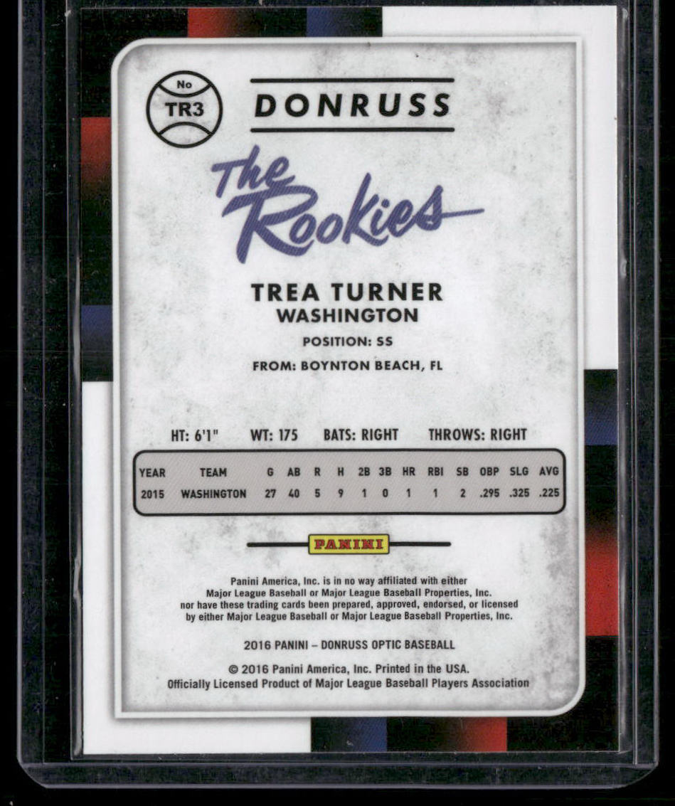 2016 Panini Donruss Optic Baseball Trea Turner #TR3 The Rookies Baseball