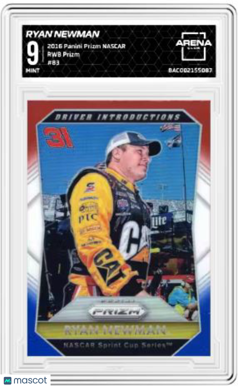 2016 Panini Prizm NASCAR Ryan Newman #83 RWB Prizm Auto Racing AC 9