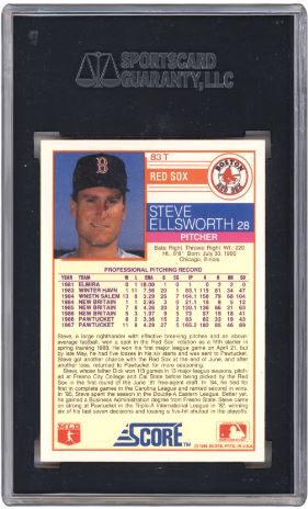 1988 Score Steve Ellsworth #83T Baseball SGC 8.5