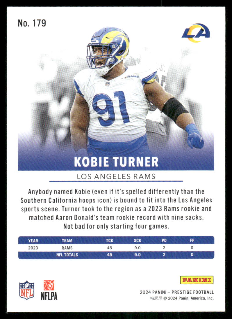 2024 Panini Prestige Kobie Turner #179 Football