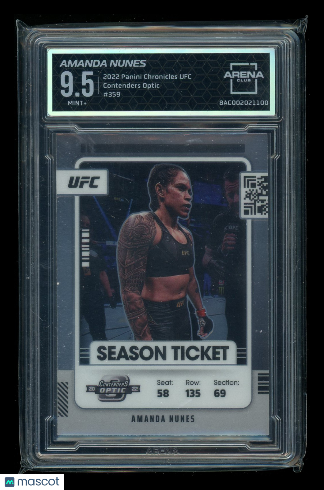 2022 Chronicles UFC Contenders Optic Amanda Nunes 359 Season Ticket AC 9.5
