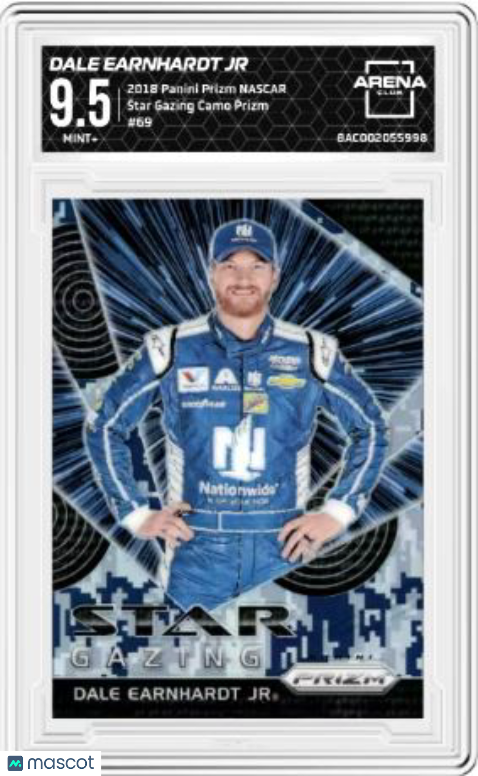 2018 Panini Prizm NASCAR Dale Earnhardt Jr. #69 Star Gazing Camo Prizm AC 9.5