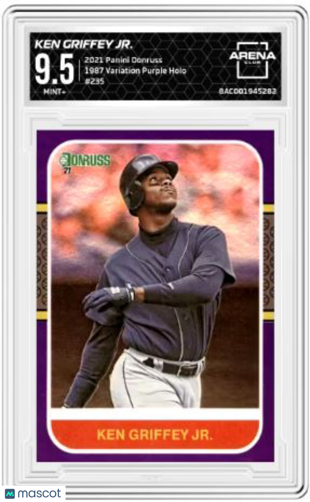 2016 Panini Donruss Ken Griffey Jr #235 1987 Variation Purple Holo AC 9.5