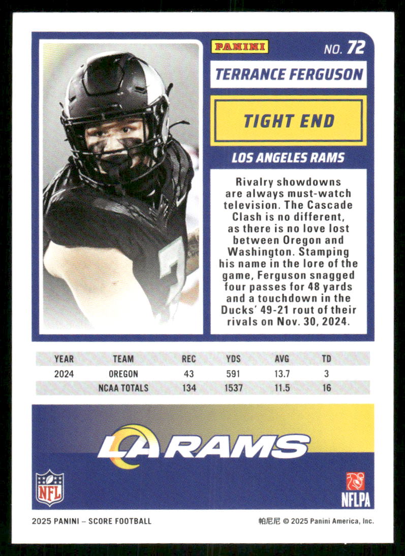 2025 Score A Treat Terrance Ferguson #72 RC Football