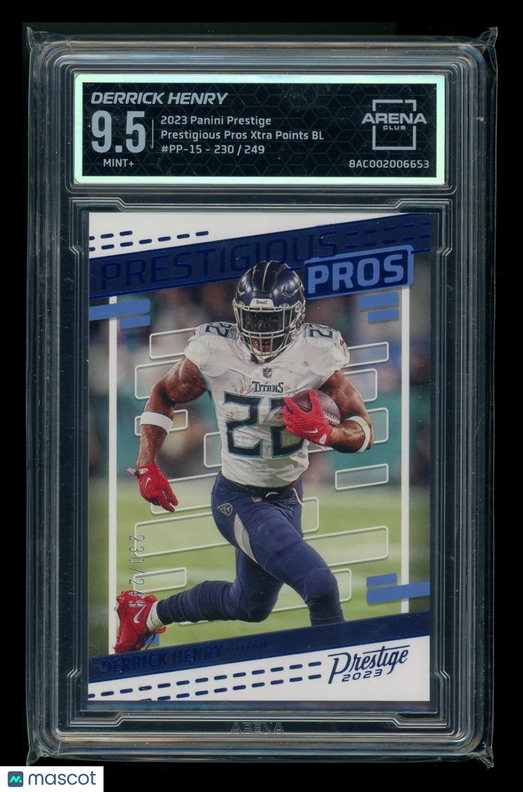 2023 Panini Prestige Prestigious Pros Xtra Points Derrick Henry 230/249 AC 9.5