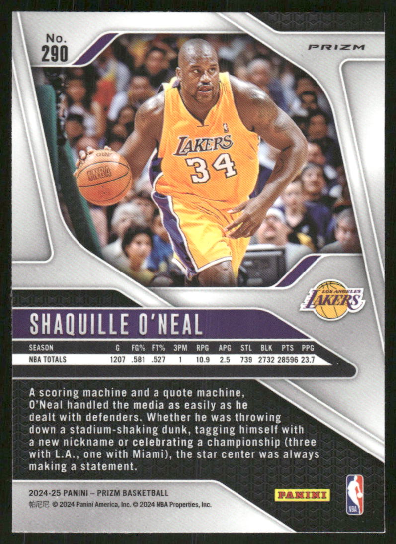 2024-25 Panini Prizm Shaquille O'Neal #290 Pink Pink Ice Basketball