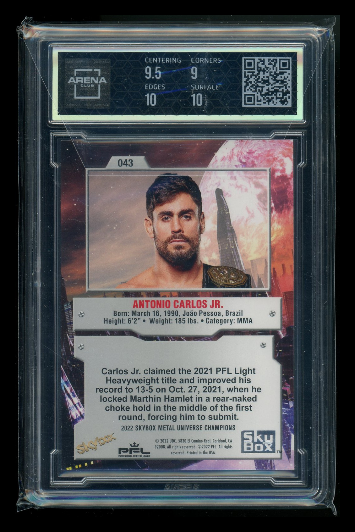 2022 Metal Champions Precious Metal Gems Aqua Antonio Carlos Jr. #043 AC 9.5