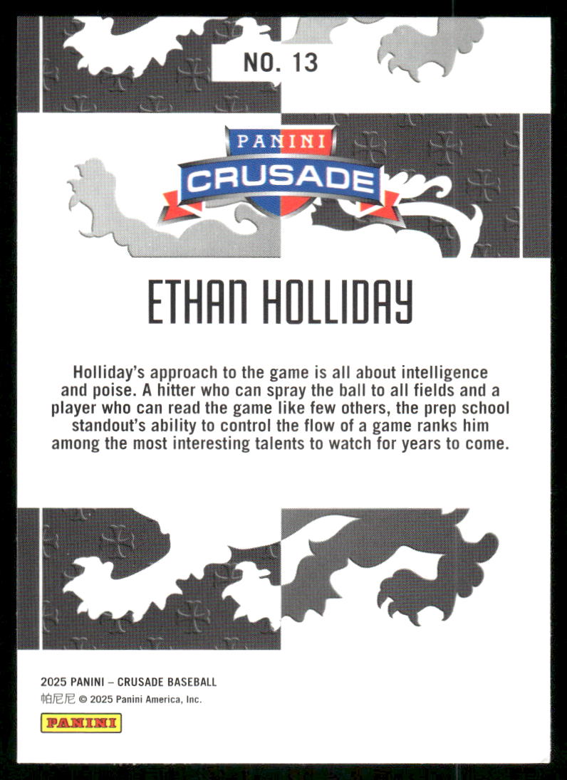2025 Panini Crusade Baseball Ethan Holliday #13 Baseball