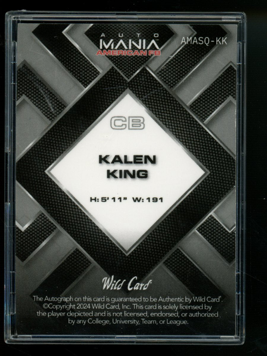 2024 Wild Card AutoMania American FB Kalen King #AMASQ-KK 2/2 Football