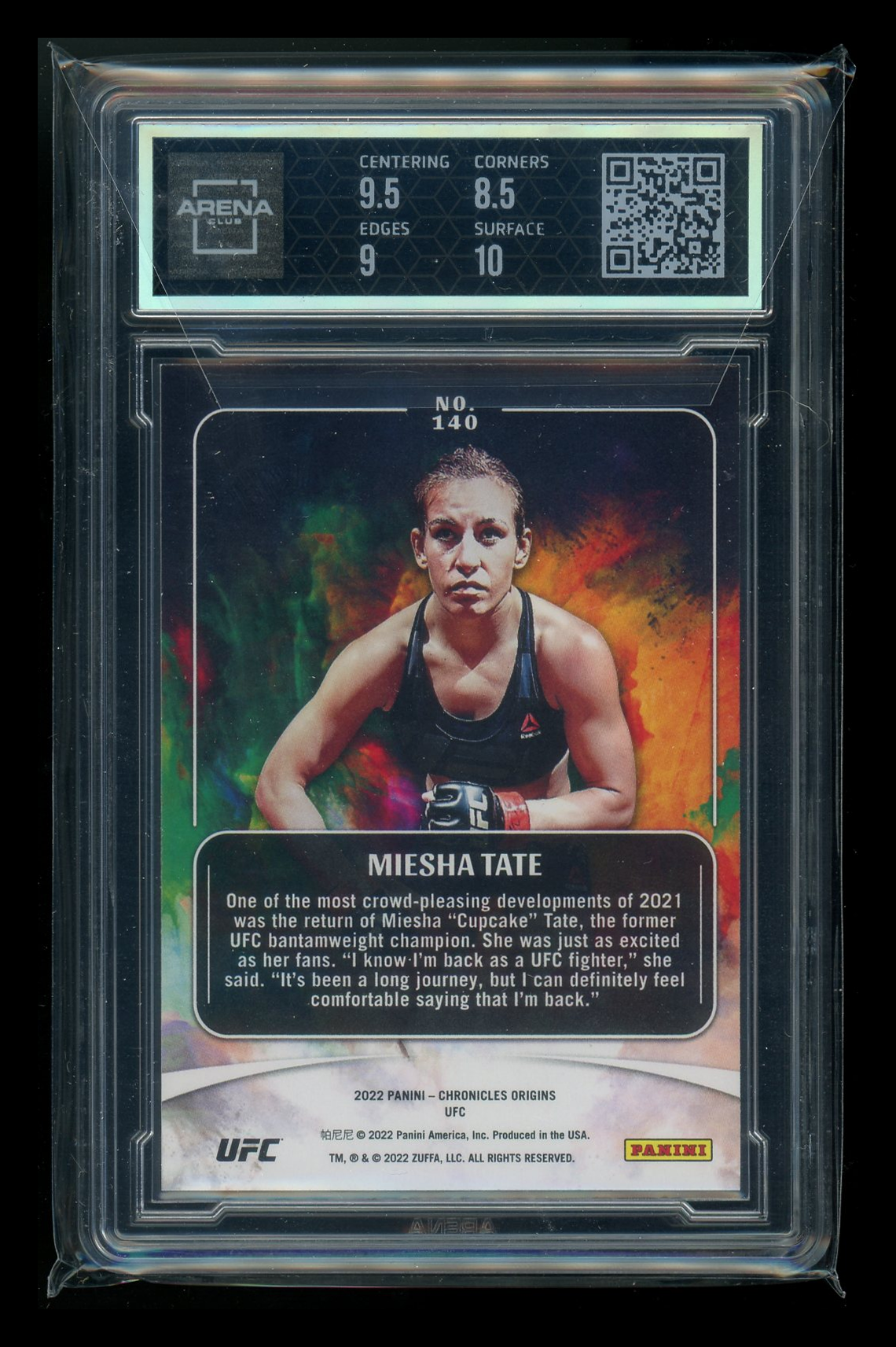 2022 Panini Chronicles Origins Miesha Tate #140 MMA Arena Club 9
