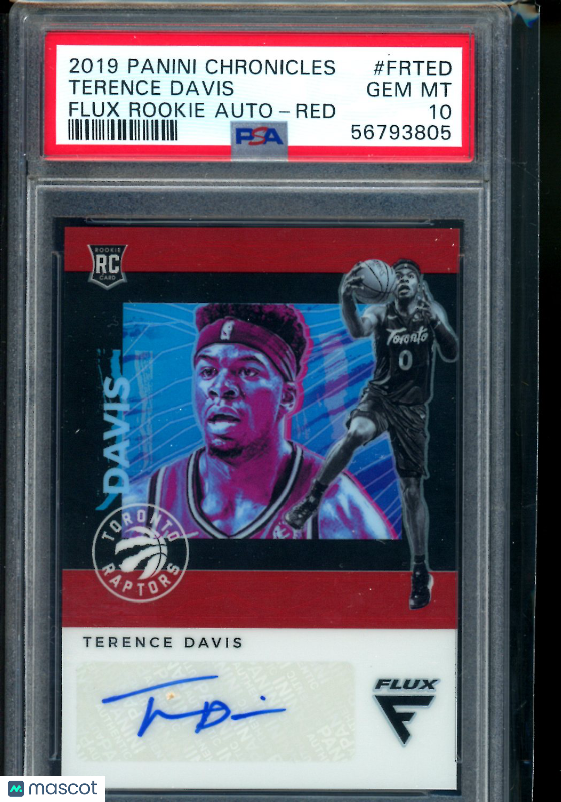 2019 Panini Chronicles Flux Rookie Auto Terence Davis #FRTED Red PSA 10