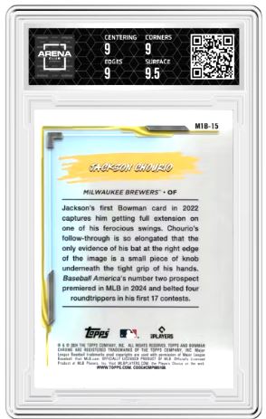 2024 Bowman Chrome Jackson Chourio #M1B-15 My 1st Bowman Baseball Arena Club 9