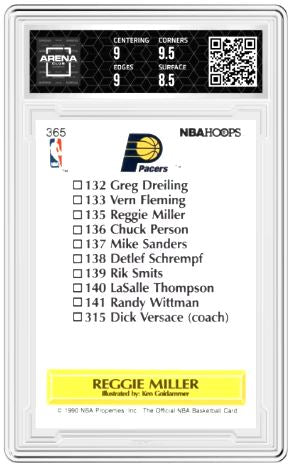 1990-91 NBA Hoops Reggie Miller #365 Basketball Arena Club 9