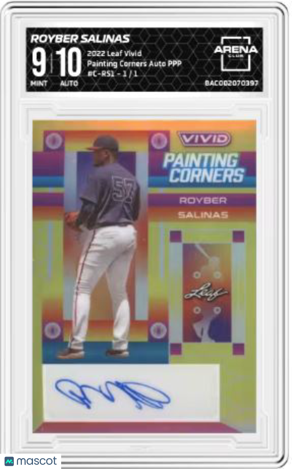 2022 Leaf Vivid Royber Salinas #C-RS1 Painting Corners Auto PPP 1/1 AC 9/10