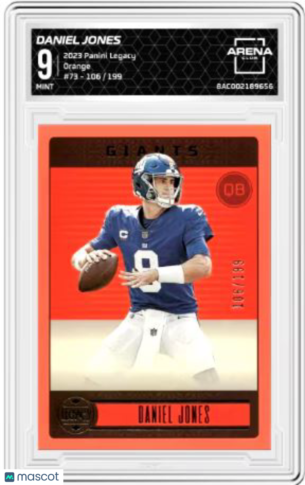 2023 Panini Legacy Daniel Jones #73 Orange 106/199 Football Arena Club 9