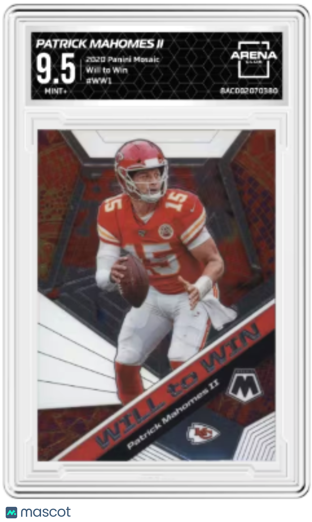 2020 Panini Mosaic Will to Win Patrick Mahomes II #WW1 Football Arena Club 9.5