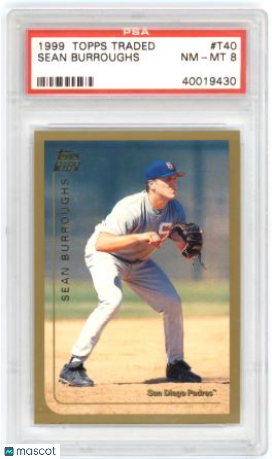 1999 Topps Traded Sean Burroughs #T40 Baseball PSA 8