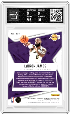 2021-22 Panini Chronicles LeBron James #114 Rookies & Stars Arena Club 9.5