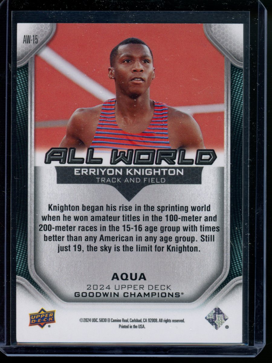 2024 Upper Deck Goodwin Champions All World Aqua Erriyon Knighton #AW-15 Track