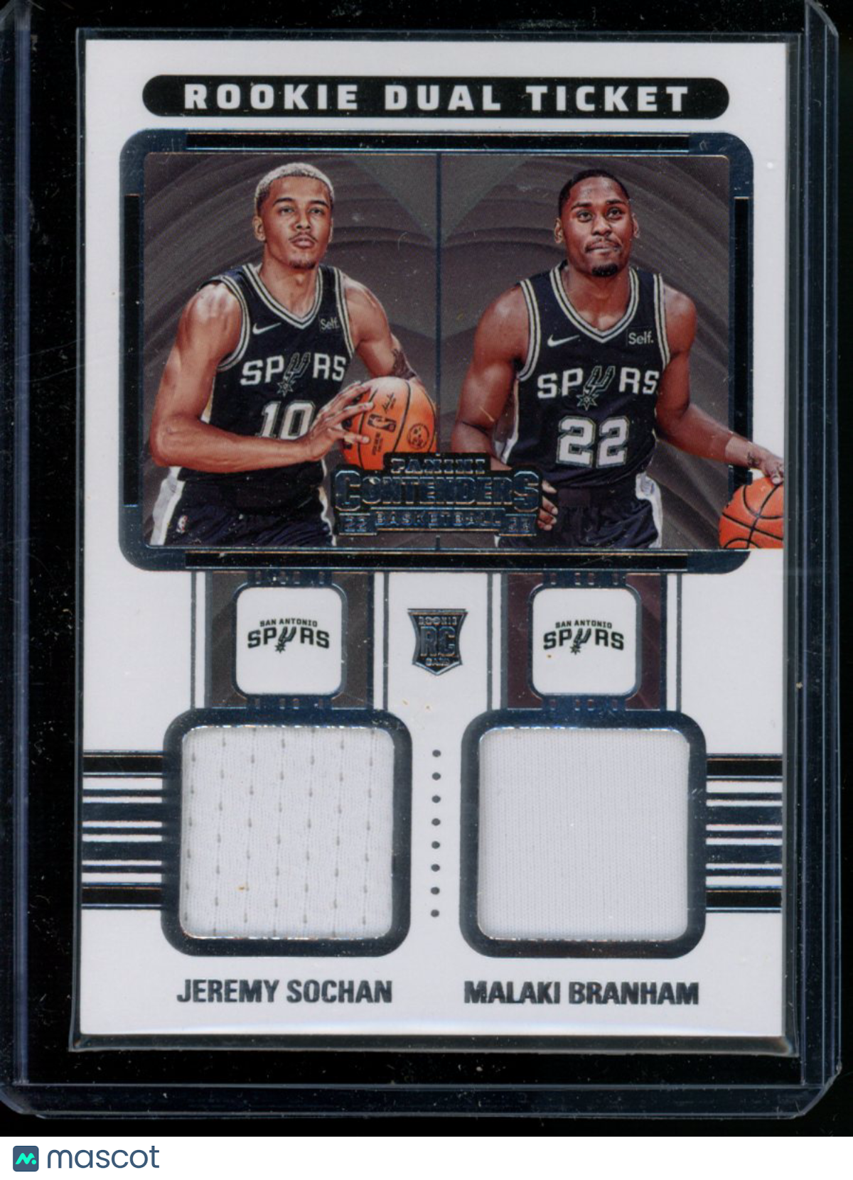 2022-23 Contenders Rookie Dual Ticket Sochan Branham #RT2-SAS Jersey Patch
