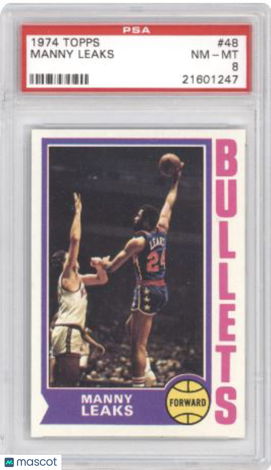 1974 Topps Manny Leaks #48 Basketball PSA 8