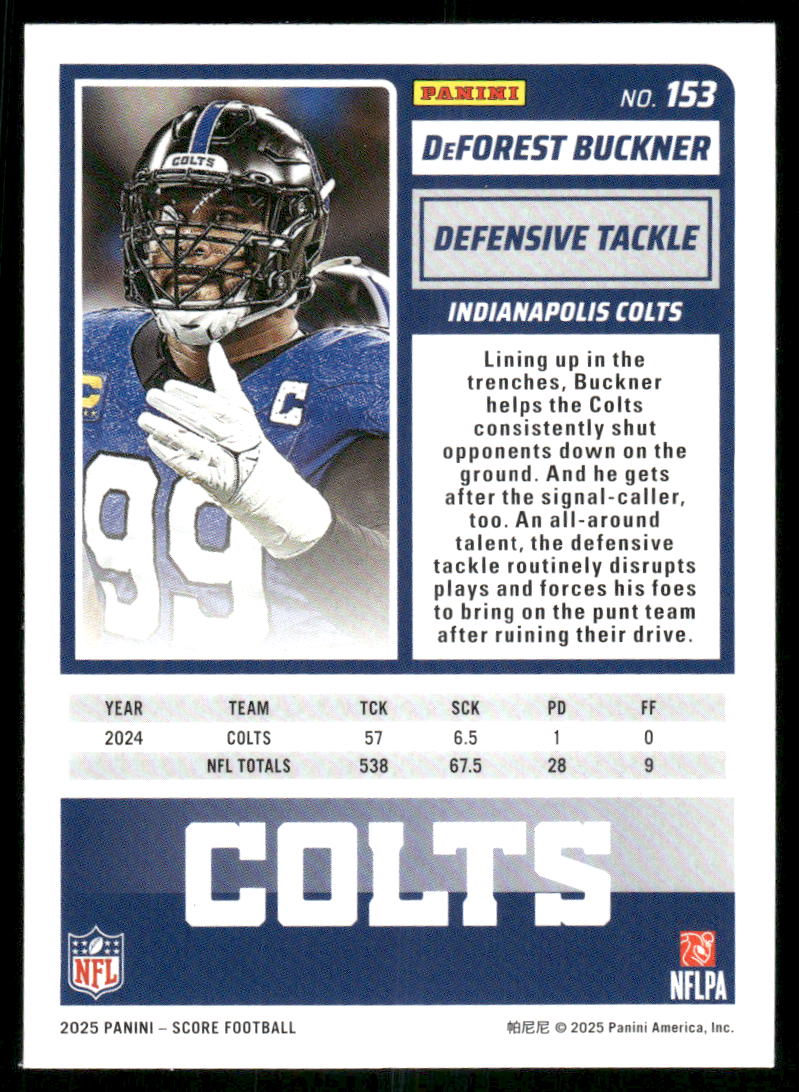 2025 Score A Treat DeForest Buckner #153 Football