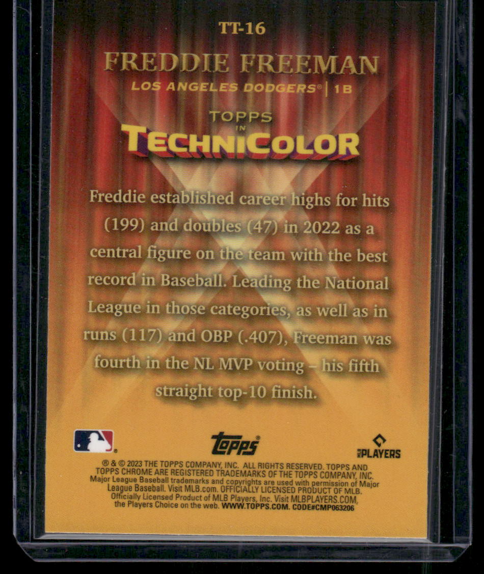 2023 Topps Chrome TechniColor Freddie Freeman #TT-16 Baseball