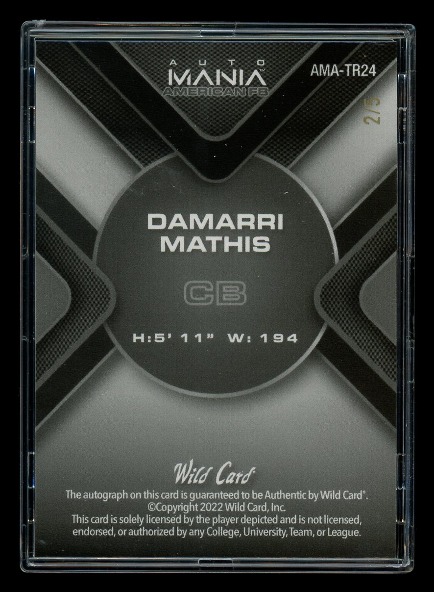 2022 Wild Card Mania American FB Damarri Mathis #AMA-TR24 2/5 Football