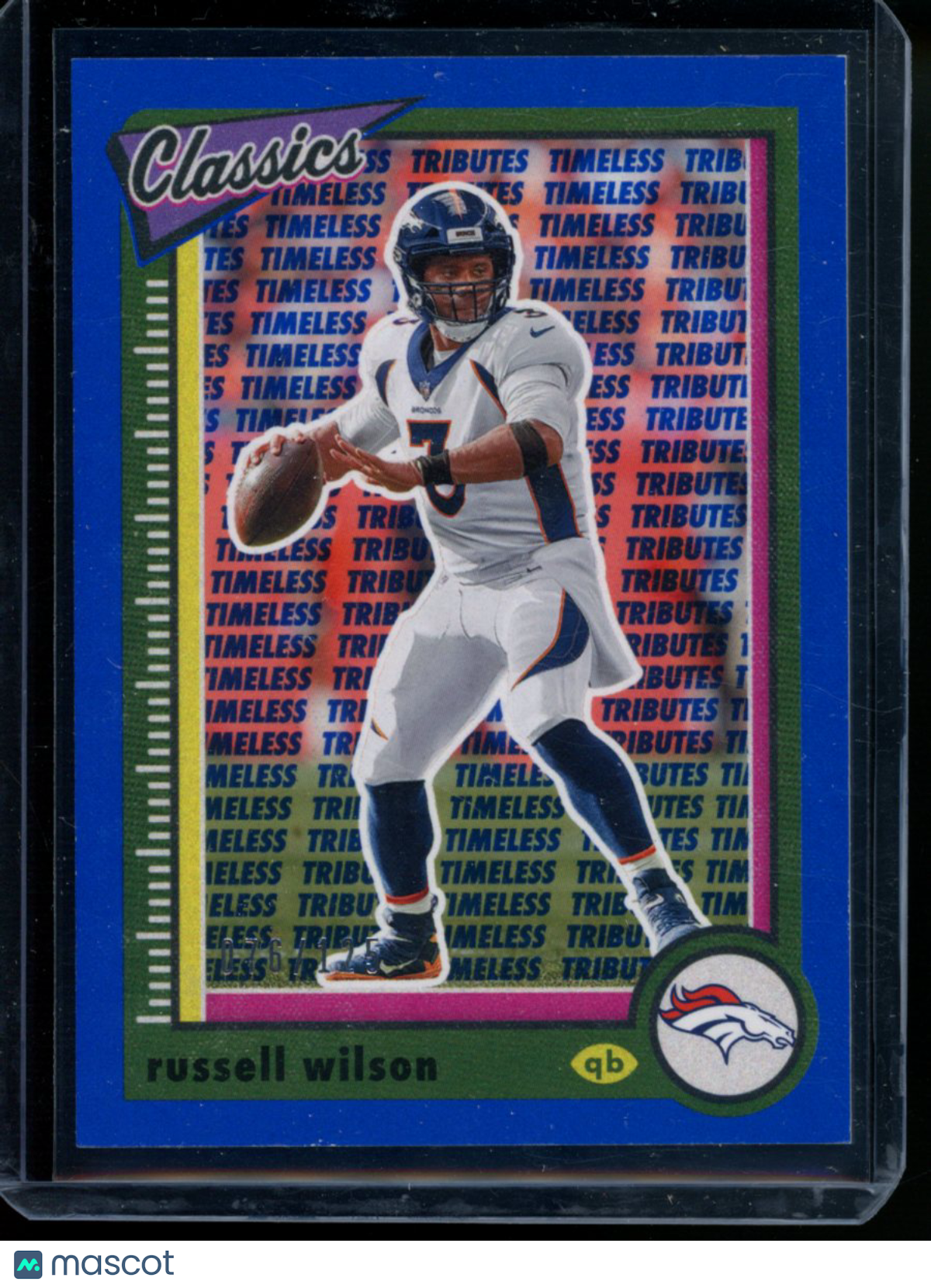 2022 Panini Classics Timeless Tributes Russell Wilson #111 076/125 Blue Football