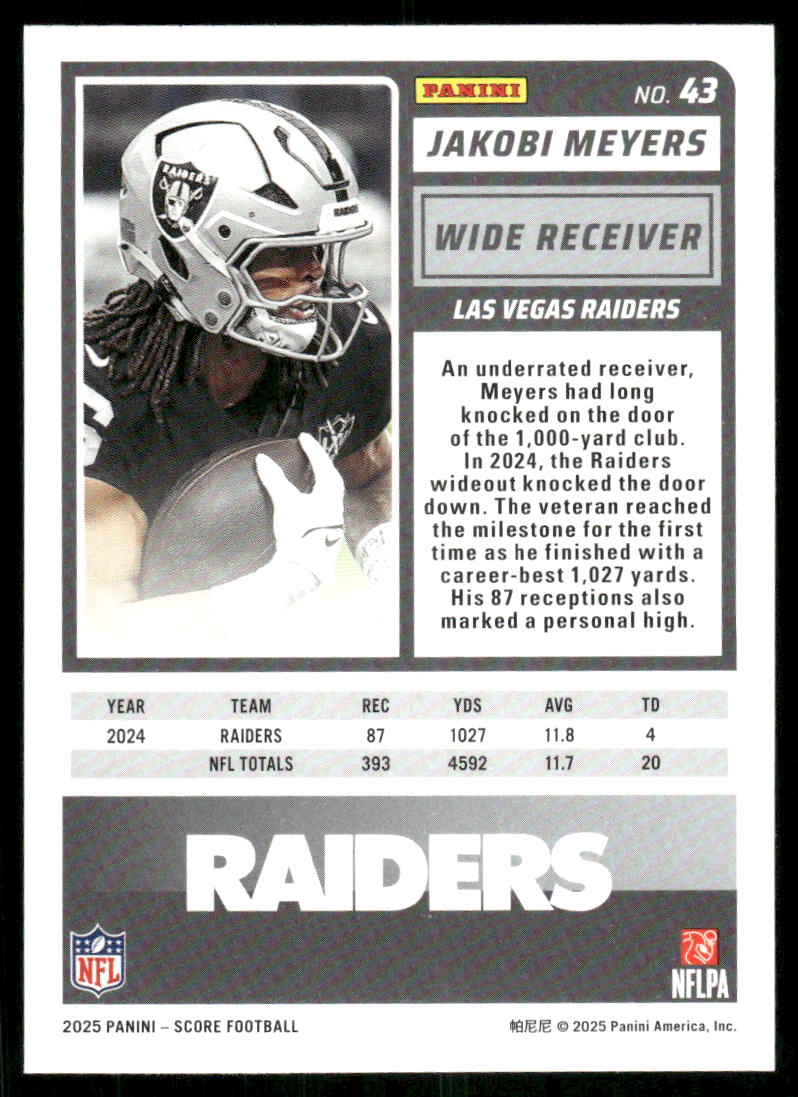 2025 Score A Treat Jakobi Meyers #43 Football