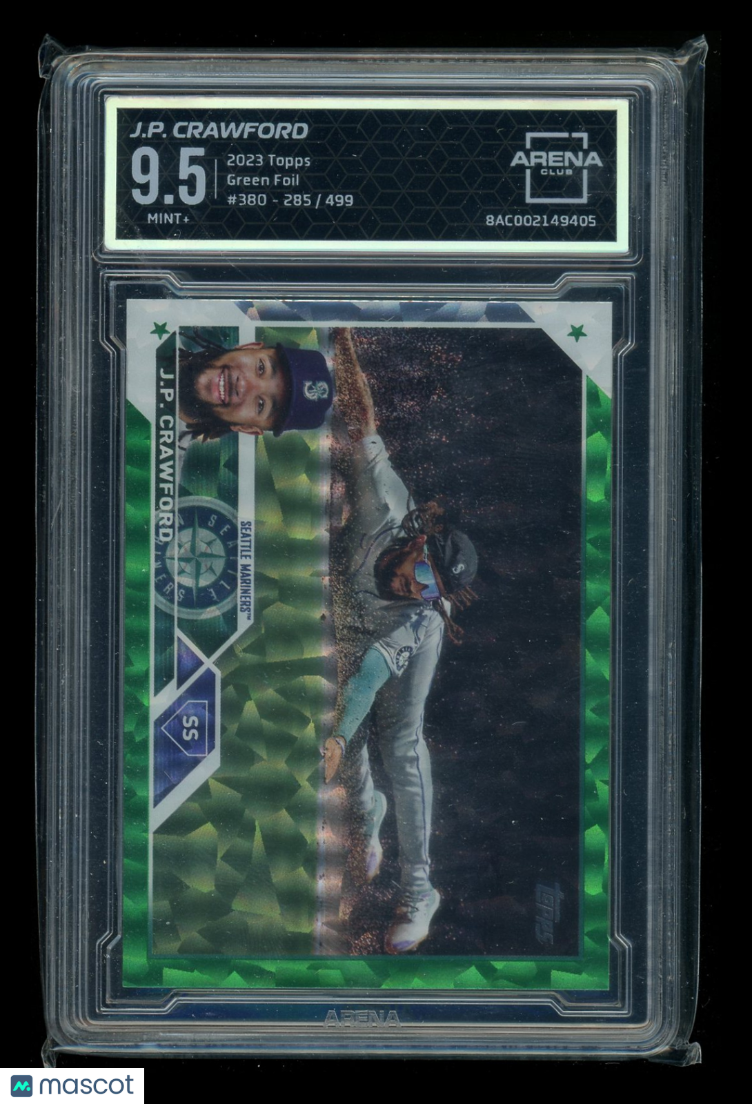 2023 Topps Green Foil J.P. Crawford #380 285/499 Baseball Arena Club 9.5