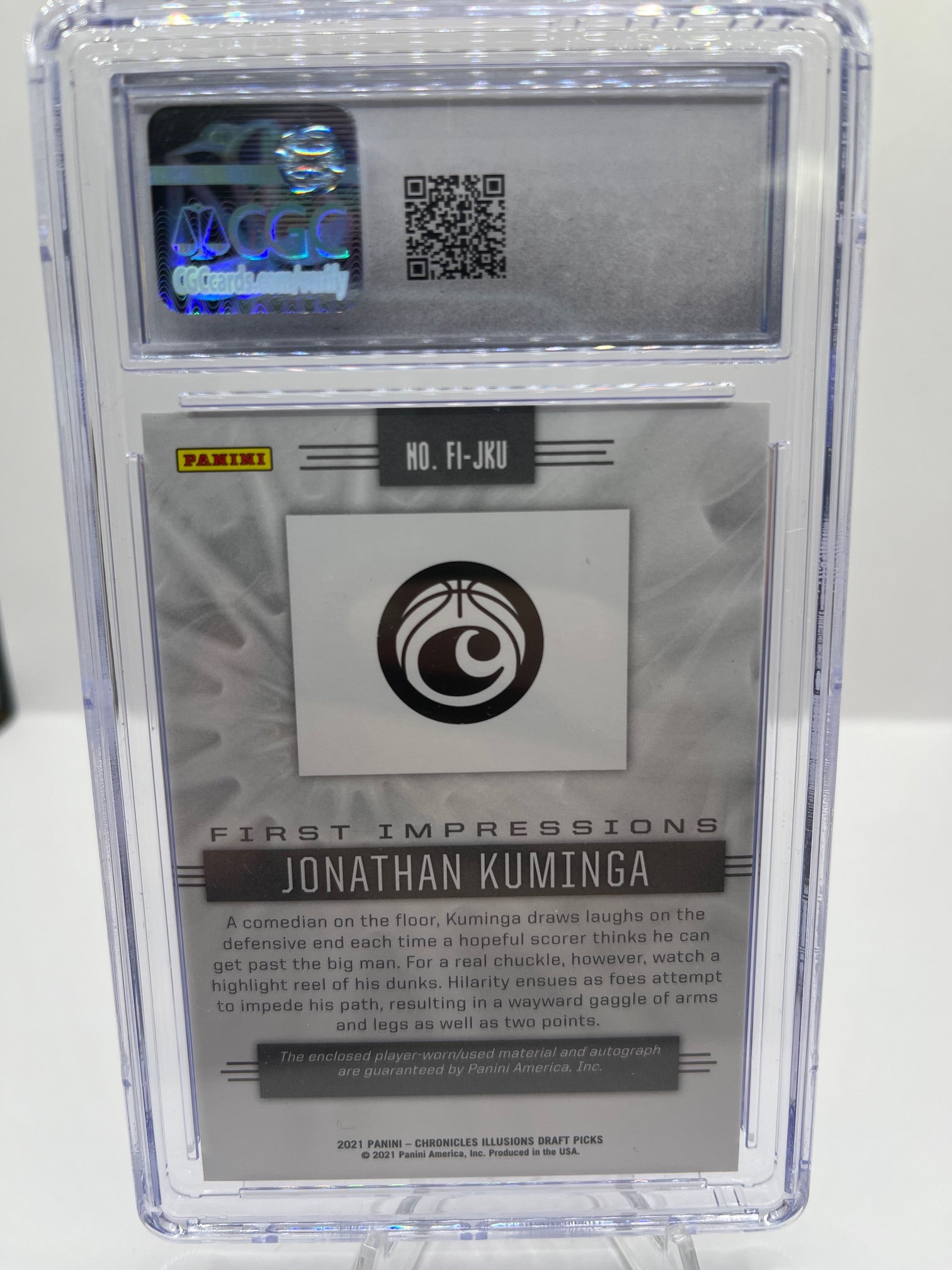 2021 Chronicles Draft Picks Jonathan Kuminga #FI-JKU 50/99 Auto CGC 10