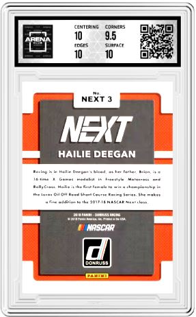 2018 Donruss NASCAR Hailie Deegan #NEXT 3 NEXT in Line Racing AC 10