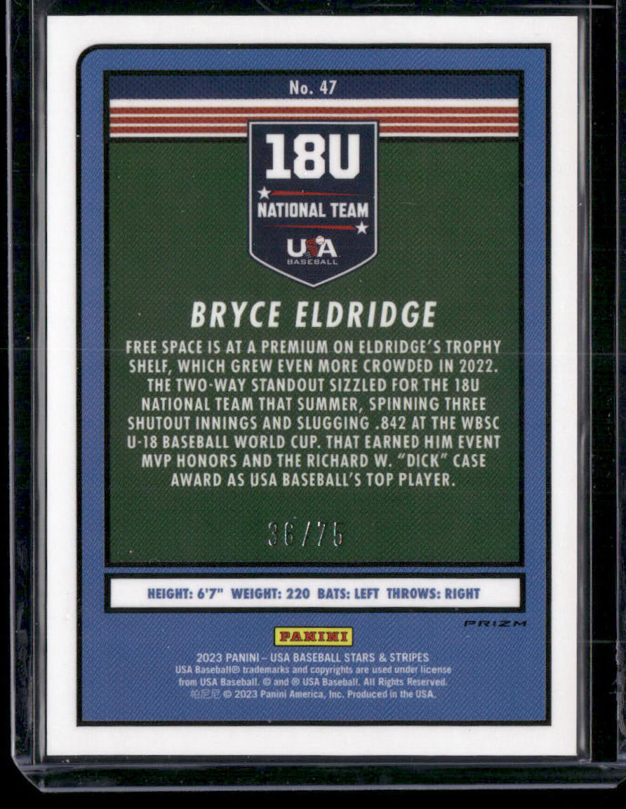 2023 Panini USA Baseball Stars & Stripes Bryce Eldridge #47 36/75