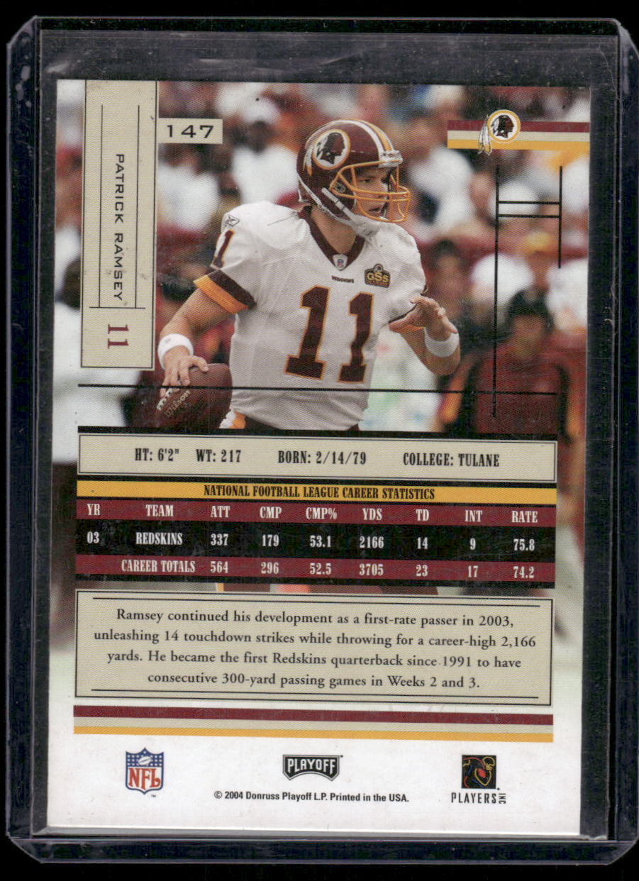 2004 Playoff Patrick Ramsey #147 Football
