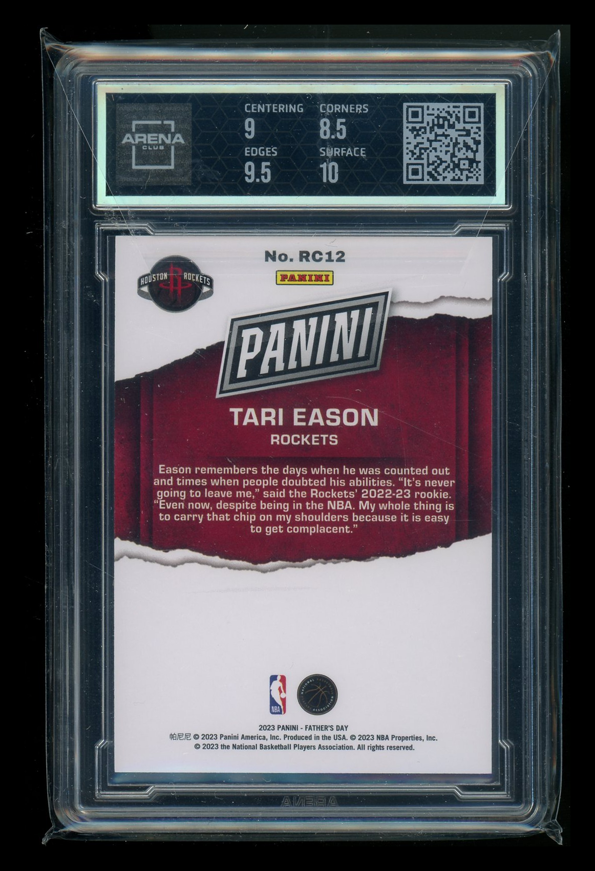 2023 Panini Father's Day Rookies Red Tari Eason #RC12 68/99 RC Arena Club 9