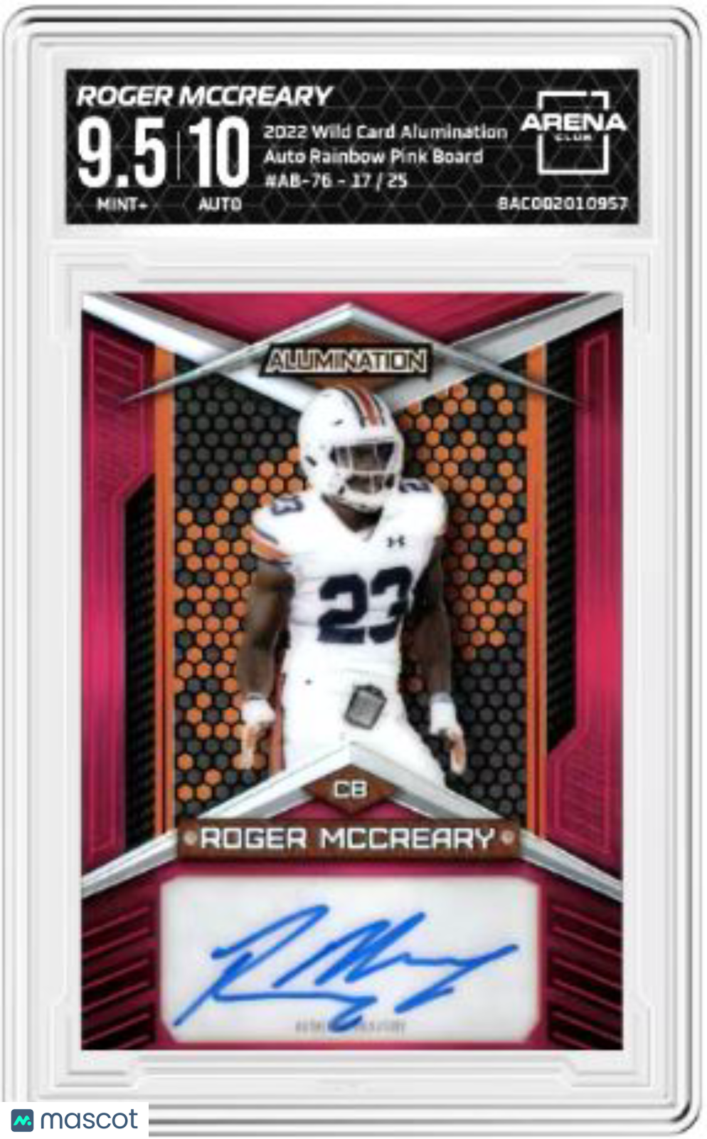 2022 Wild Card Alumination Roger McCreary #AB-76 Auto Rainbow Pink Board 17/25