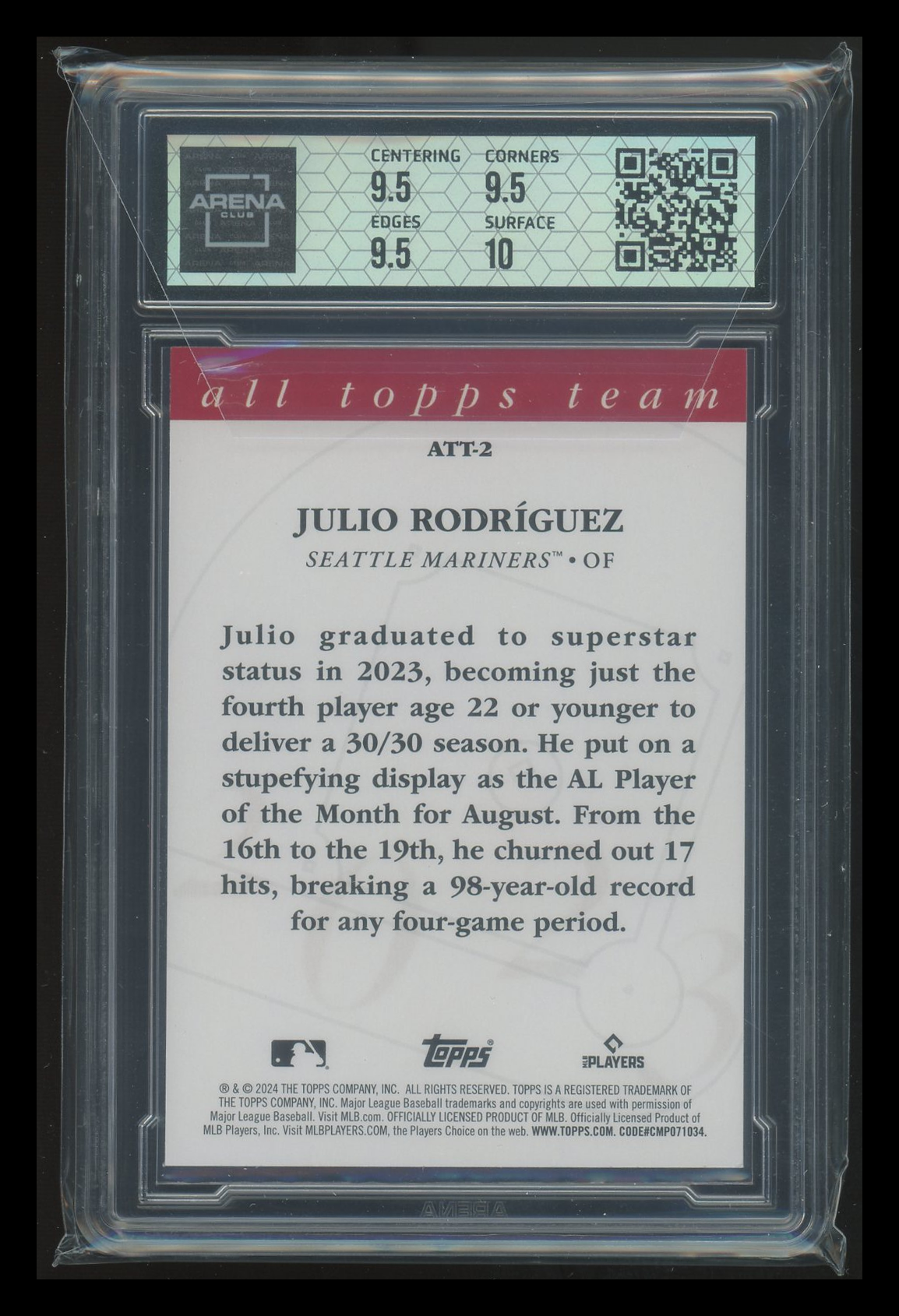 2024 Topps All Topps Team Julio Rodriguez #ATT-2 Baseball Arena Club 10