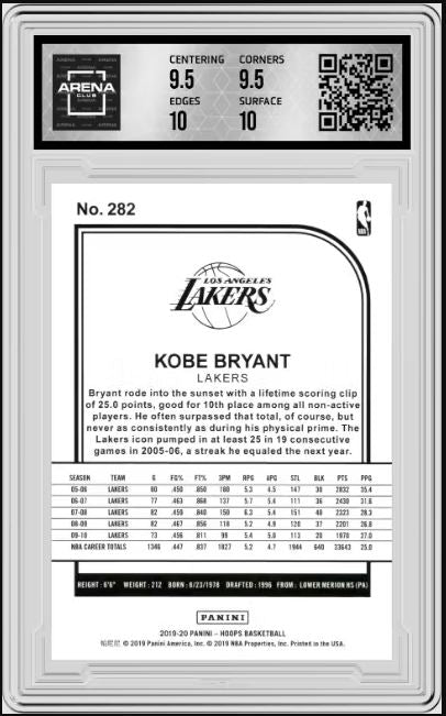 2019 Panini NBA Hoops Kobe Bryant #282 Tribute Basketball AC 10