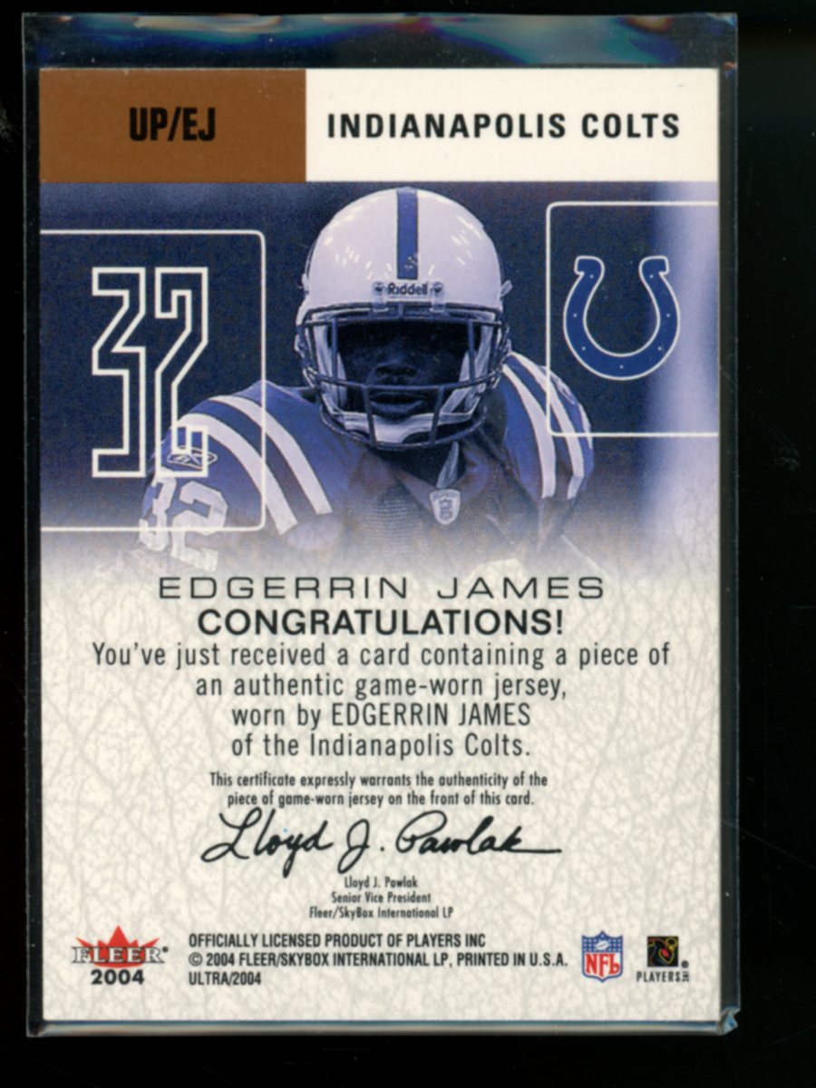 2004 Fleer Ultra Edgerrin James #UP/EJ Game-Worn Jersey Football