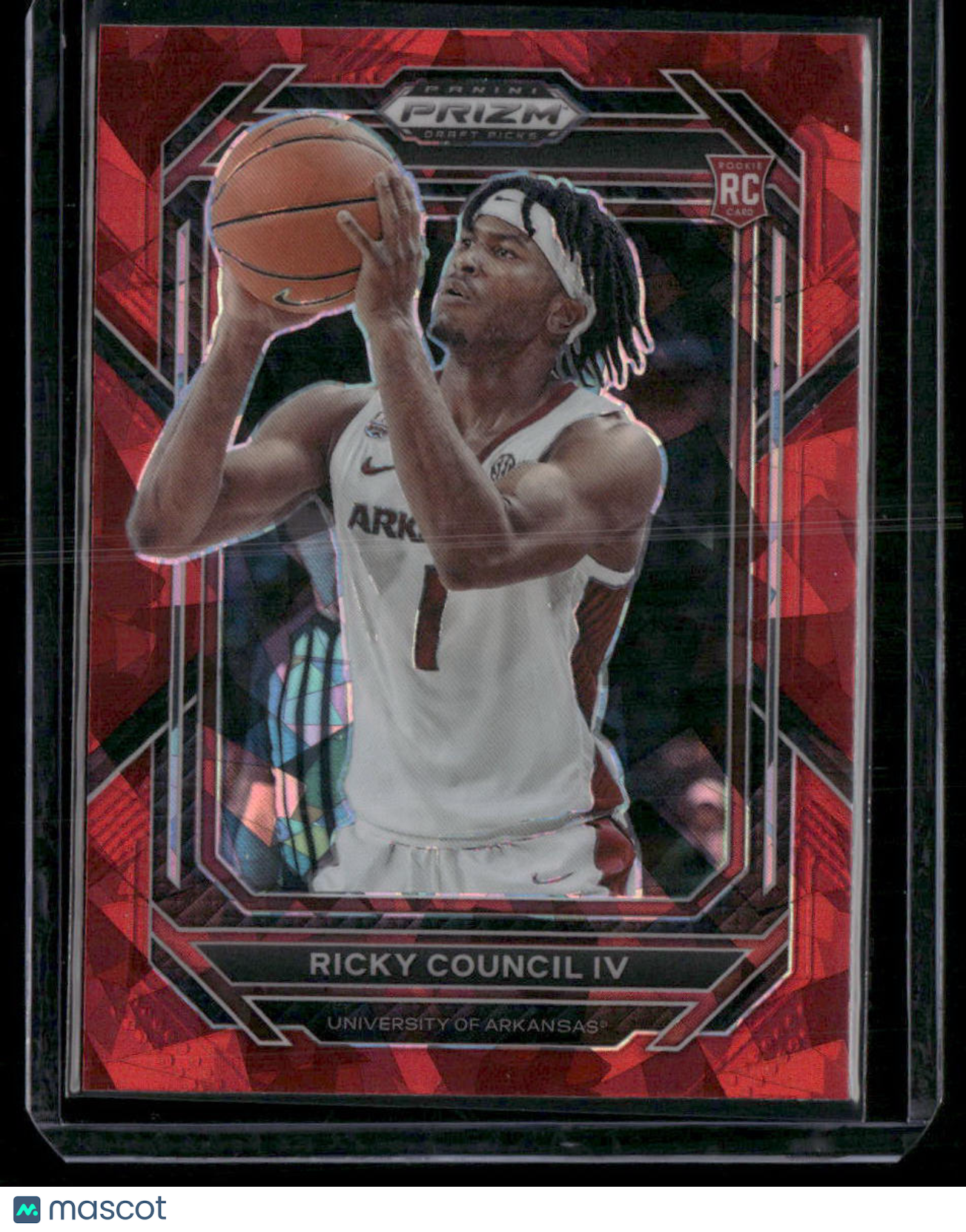 2023 Panini Prizm Draft Picks Ricky Council IV #1 Red Ice RC Basketball