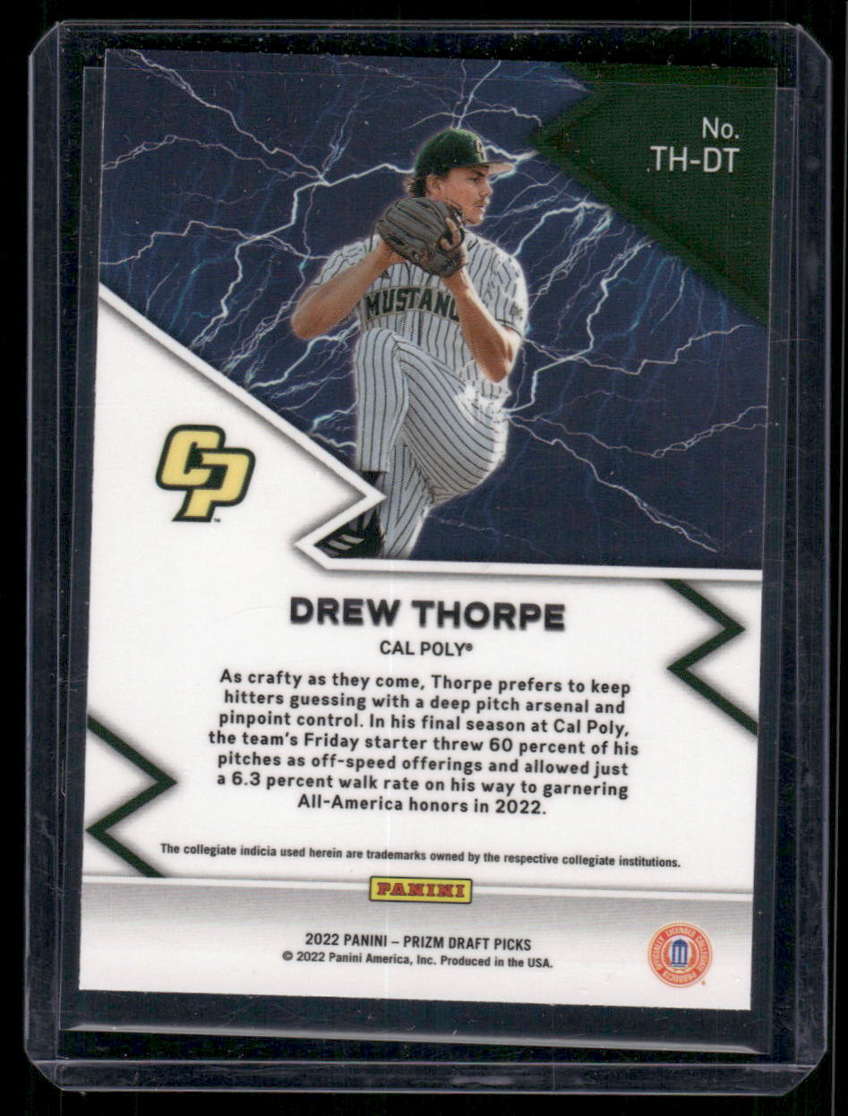 2022 Panini Prizm Draft Picks Thunderstruck Drew Thorpe #TH-DT Baseball
