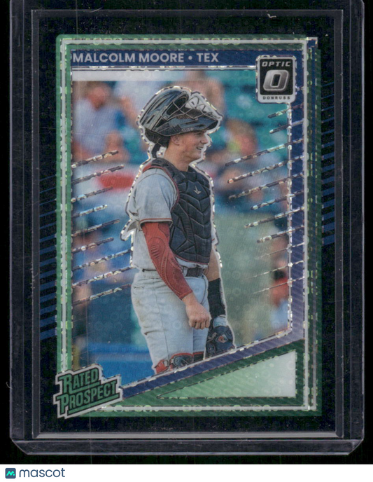 2025 Donruss Optic Prizm Malcolm Moore #124 Black Circles Rated Prospect