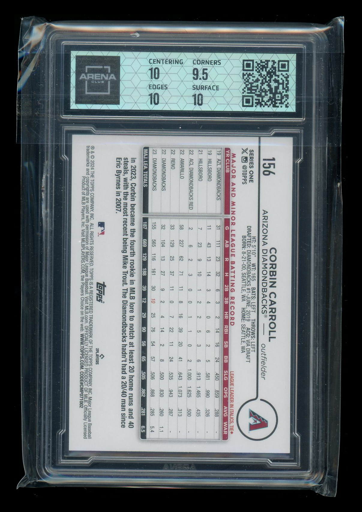 2024 Topps Corbin Carroll #156 Baseball Arena Club 10