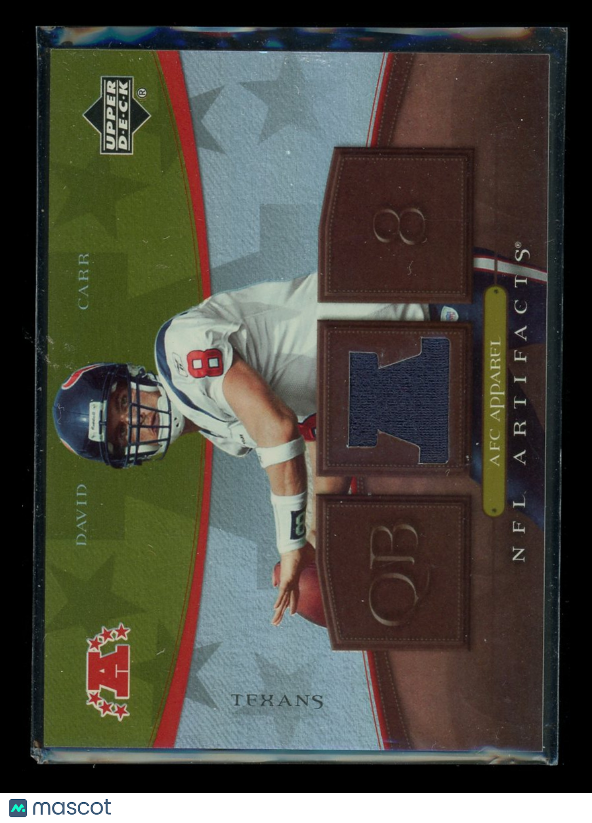 2007 Upper Deck NFL Artifacts David Carr #AFC-DC Jersey Patch Football