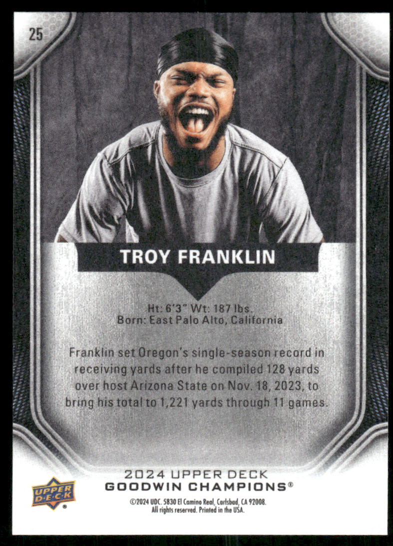 2024 Upper Deck Goodwin Champions Troy Franklin #25 Football