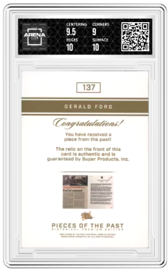 2023 Pieces of the Past Gerald Ford Promo Relic #137 Arena Club 9.5