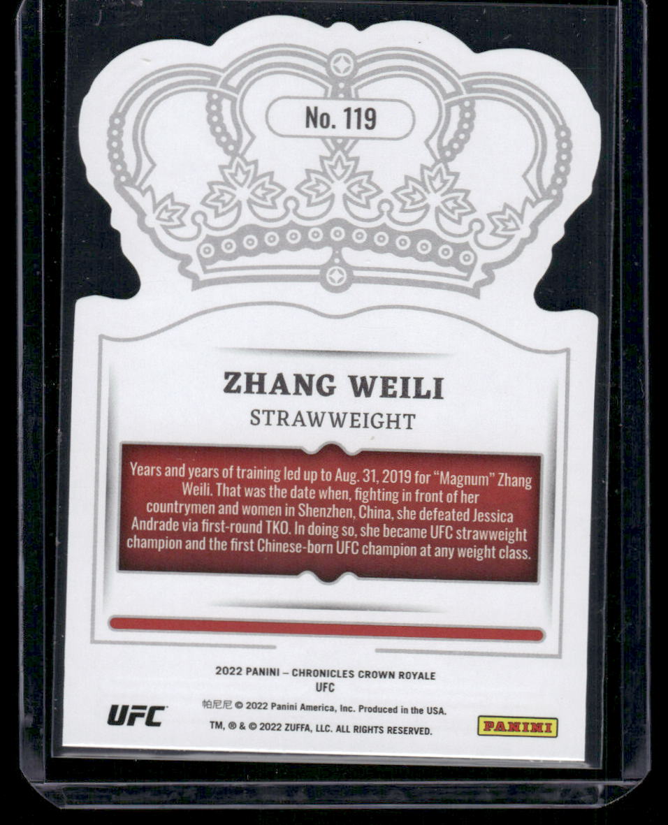 2022 Panini Chronicles Crown Royale Zhang Weili #119 Mixed Martial Arts (MMA)