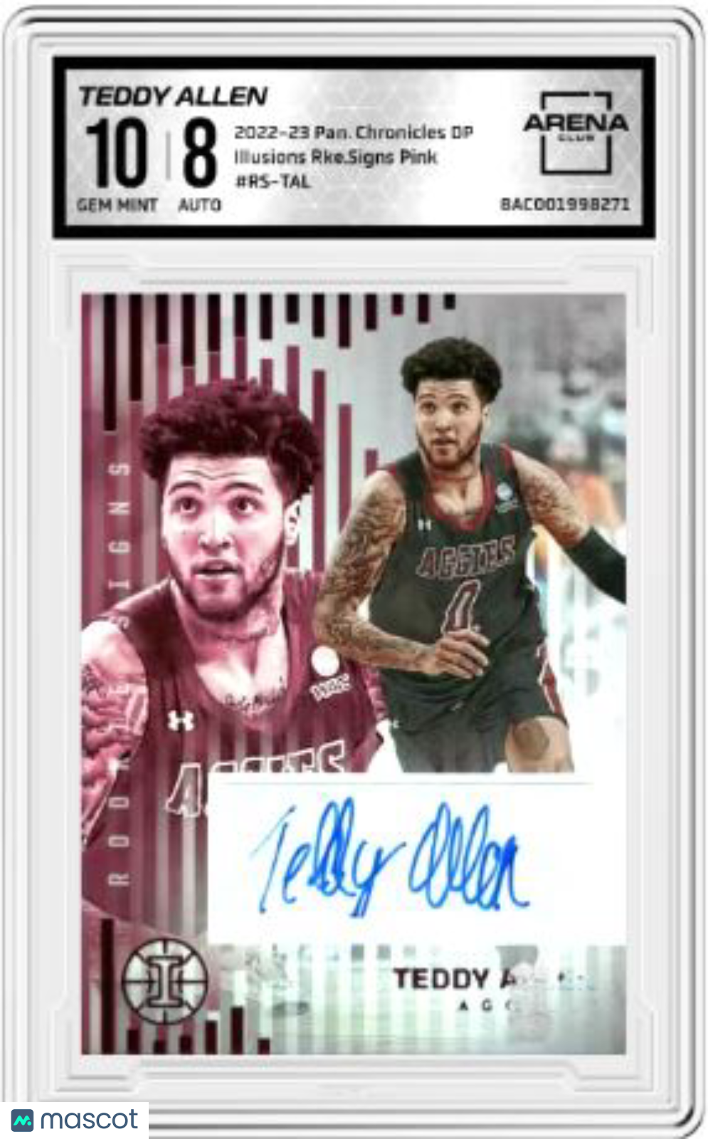 2022-23 Chronicles DP Teddy Allen #RS-TAL Illusions Rookie Signs Pink  AC 10