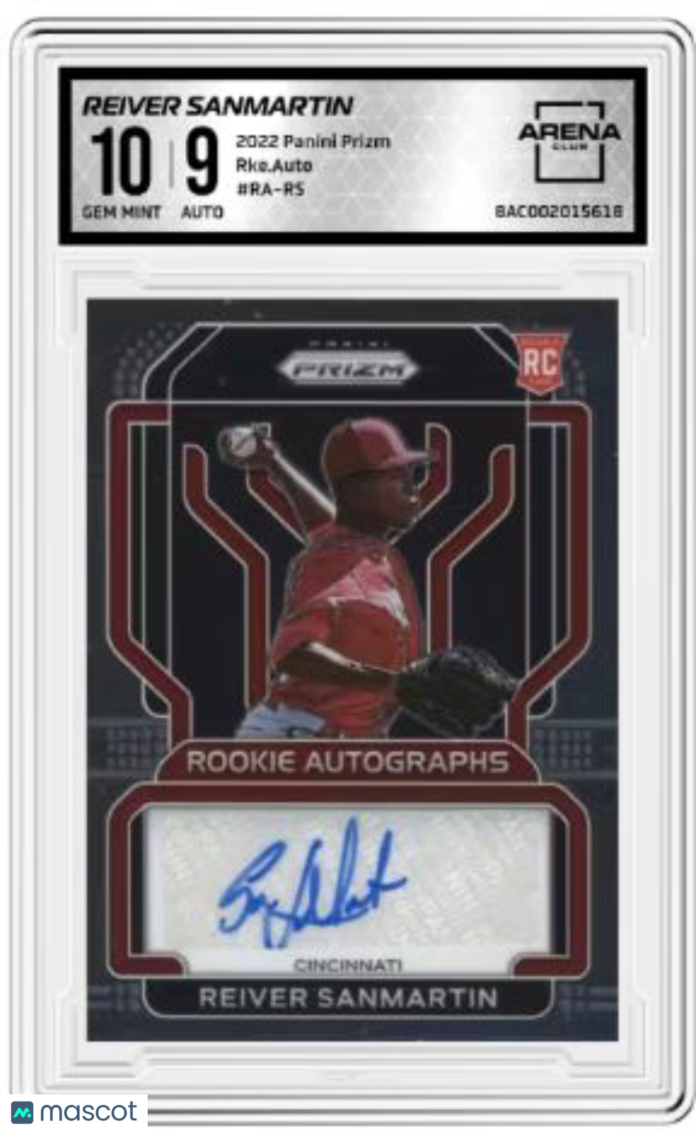 2022 Panini Prizm Reiver Sanmartin #RA-RS Rookie Auto Baseball Arena Club 10